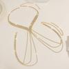 Stylish U Shape Layer Fringe Chest Necklace In Gold And Silver For Wedding Party And Cosplay Outfits