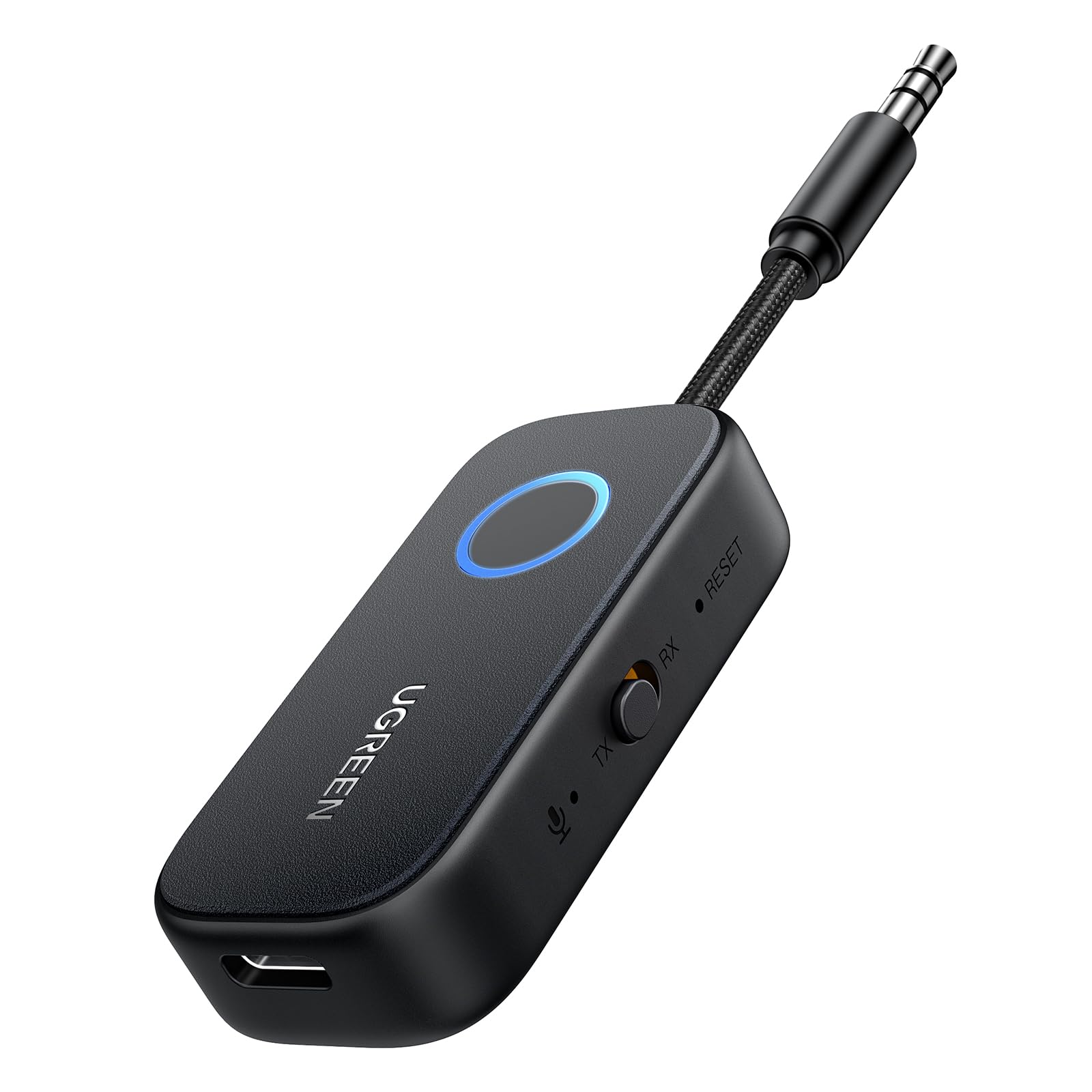 

UGREEN Бездротовий Bluetooth-передавач-приймач для та дому, подвійне підключення для AirPods та Bluetooth Aux-аудіо, сертифікований TELEC для автомобіля та бігових доріжок