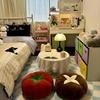 Thickened Cushion with Tomato-Shaped Pillow Vegetable Mushroom Persimmon Round Cushion Pad for Window Seat Pillows for Bedroom