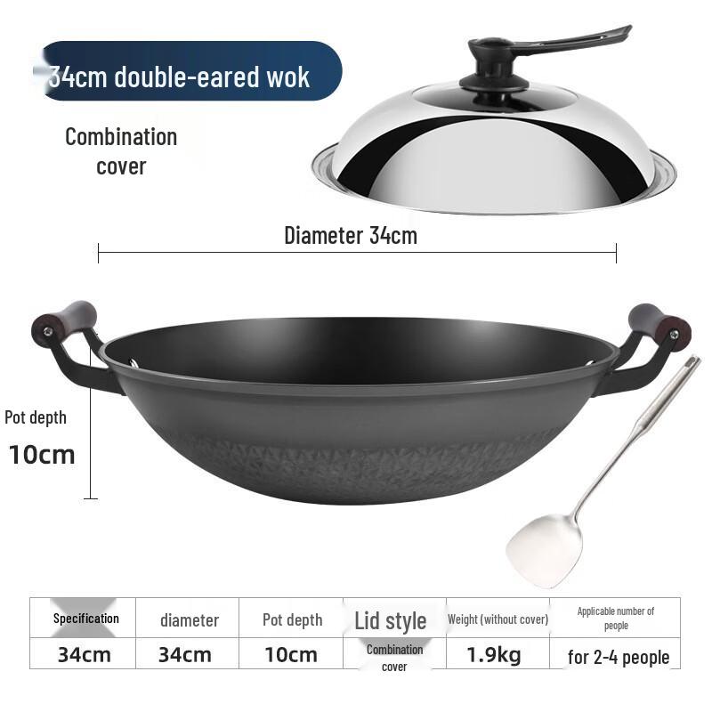 Yoshida Sho 34cm Cast Iron Round Bottom Wok