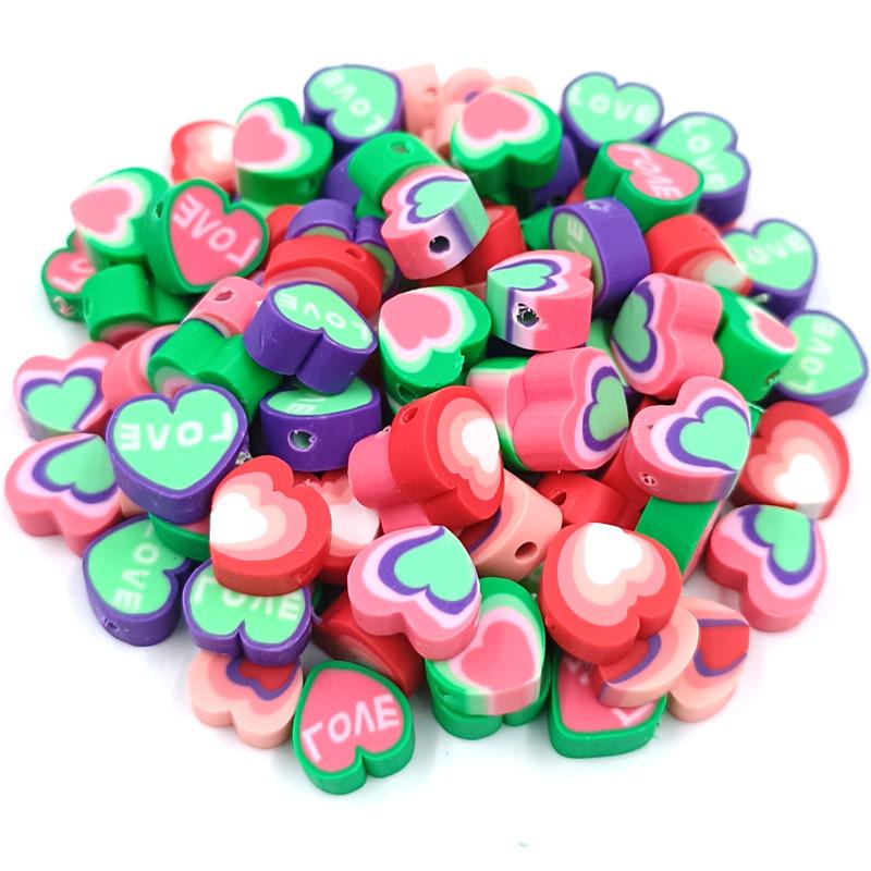 

Товары для вечеринок Бусины 10 шт. Мягкие керамические бусины в форме сердца/пятиугольника/глаза Изготовление украшений для ожерелья, браслета, материалы для бисероплетения своими руками Heart Style 7