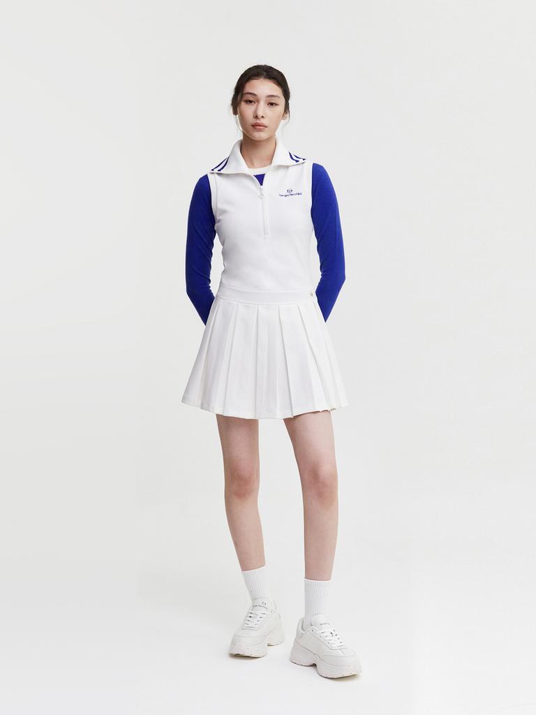 SERGIO TACCHINI W Resort High-Neck Sleeveless Dress (White)