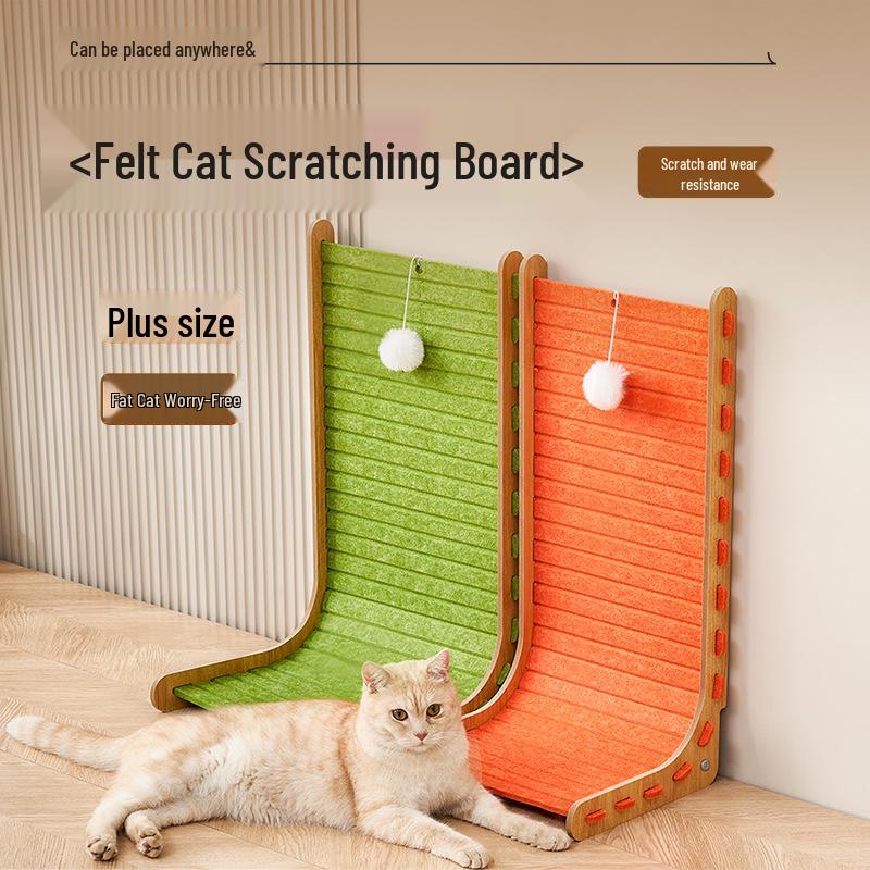 Extra-Large Vertical L-Shaped Cat Scratching & Bed Combo: Durable, Scratch-Resistant, No Mess, Wear-Resistant Cat Claw Board.