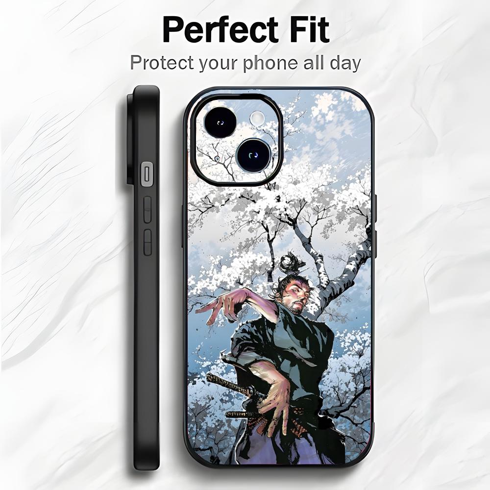 Samurai Japanese Manga V-Vagabond Phone Case Phone Case Soft Packaging Lightweight For iPhone17 16 15 14 13ProMax