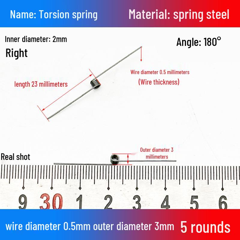 Torsion Spring Steel 0.3-3.0 for 90/180° Clip Trash Can