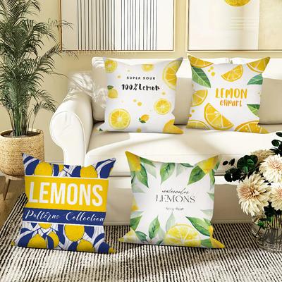 Zitronenmuster Kissenbezug Mode Quadratischer Kissenbezug Schlafzimmer Sofa Raum Ins Dekoration Freizeit Kissenbezug 40x40