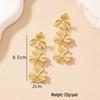 Rhinestone Flower Drop Earrings: Retro Luxury Style for Women