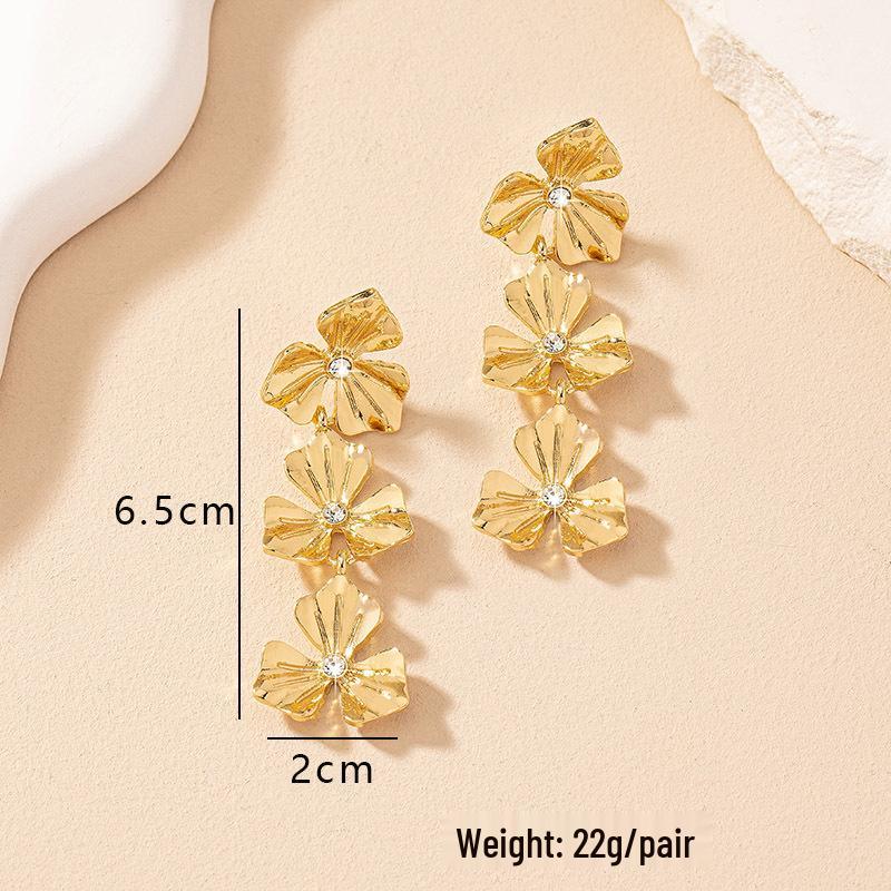 

Серьги-капли с цветком из стразов: Ретро Роскошный Стиль для Женщин