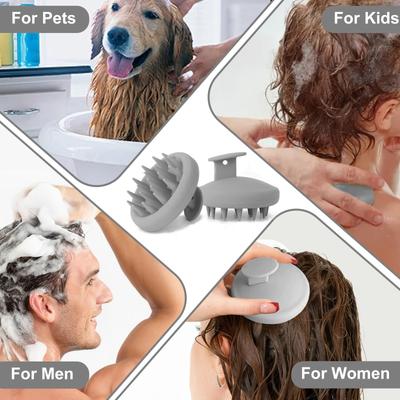 Silicone Scalp Massager and Shampoo Brush - Gentle Hair Growth & Dandruff Comb, Relax Head Massager for Wet & Dry Use