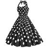 Women's Retro - Dress With Pleated Polka Dots And Slimming Wide Skirt