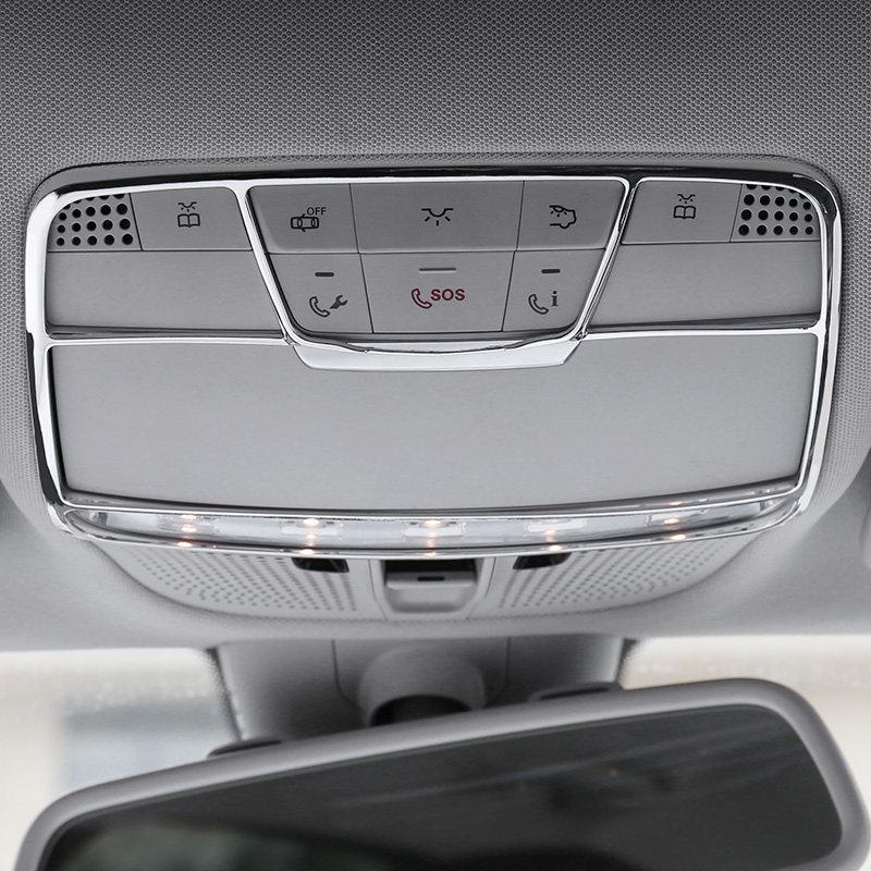 Auto Front Kopf Lesen Licht Rahmen Dekorative Abdeckung Trim ABS Rahmen Für Mercedes Benz C/GLC/E W205 x253 W213 Auto