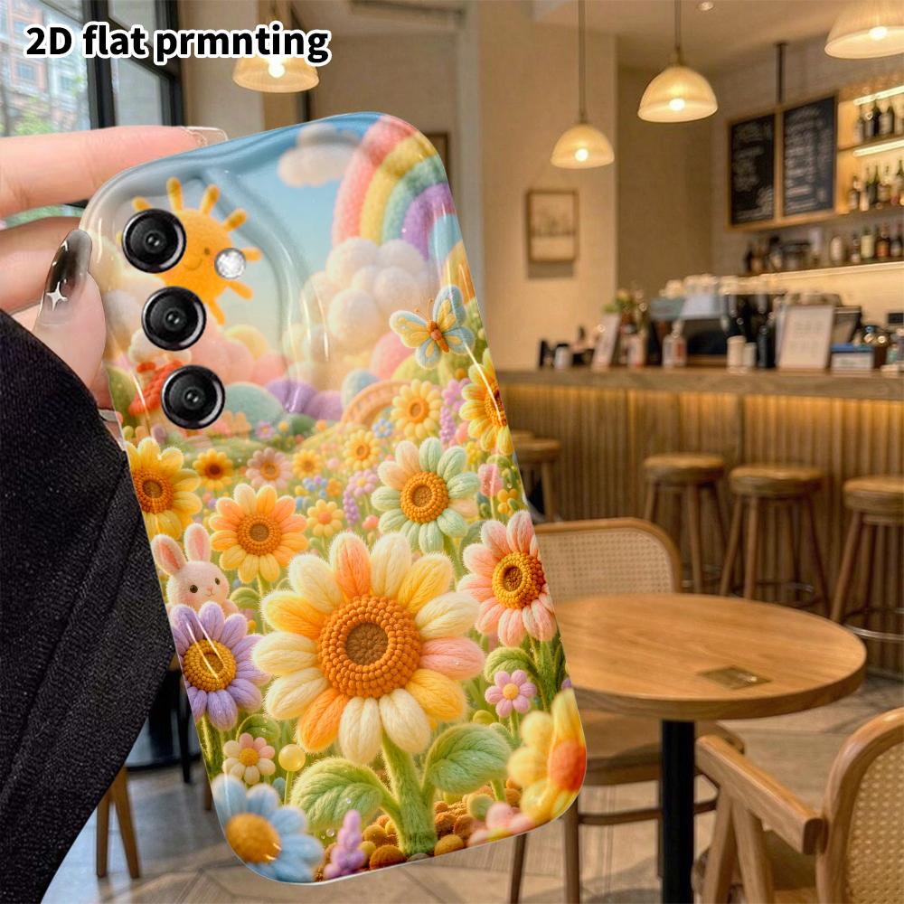 Phone Case: 2D Flat, Suitable for Samsung Galaxy A34 A35 M05 M06 S20 S22 S21 FE Plus 5G, Colorful Sunflower Field, Perfect Christmas and Halloween Hol
