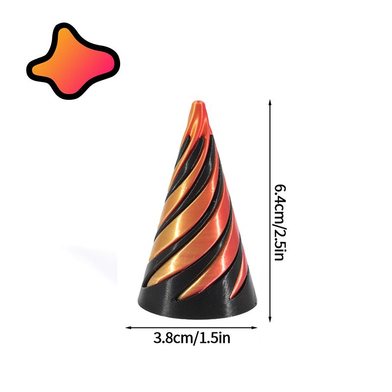 3d Printed Toys Desk Accessories Three-dimensional Pyramid Printed Spiral Cone Helix Screw Rotating Stress Relieving Spiral Cone