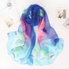 160*50Cm Long Wraps Beach Sunscreen Scarves Silky Georgette Thin Soft Chiffon Rose Flower Scarf Shawls Hijab Head Wrap For Women