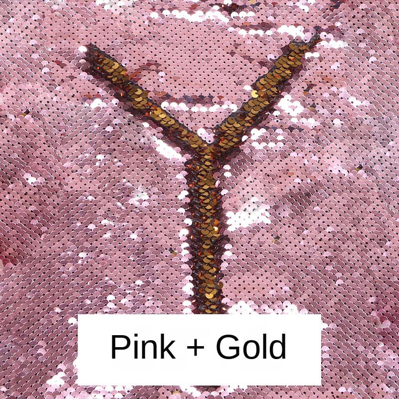 Tessuto Paillettes Bicolore Creativo per Abbigliamento Parete Graffiti Sfondo Tessuto Materiale da Cucito Fai da Te per Designer Vendita all'Ingrosso