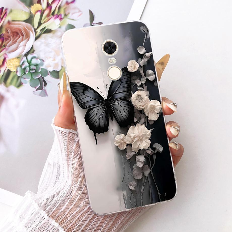 For Xiaomi Redmi 5 Plus Redmi5 Phone Case Luxury Flower Butterfly Cartoon Bow Pattern Back Cover Soft TPU Silicone Bumper
