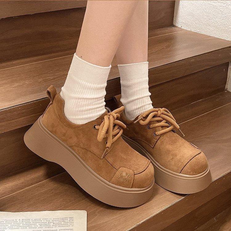 Casual Boken shoes spring new retro British style small platform single shoes