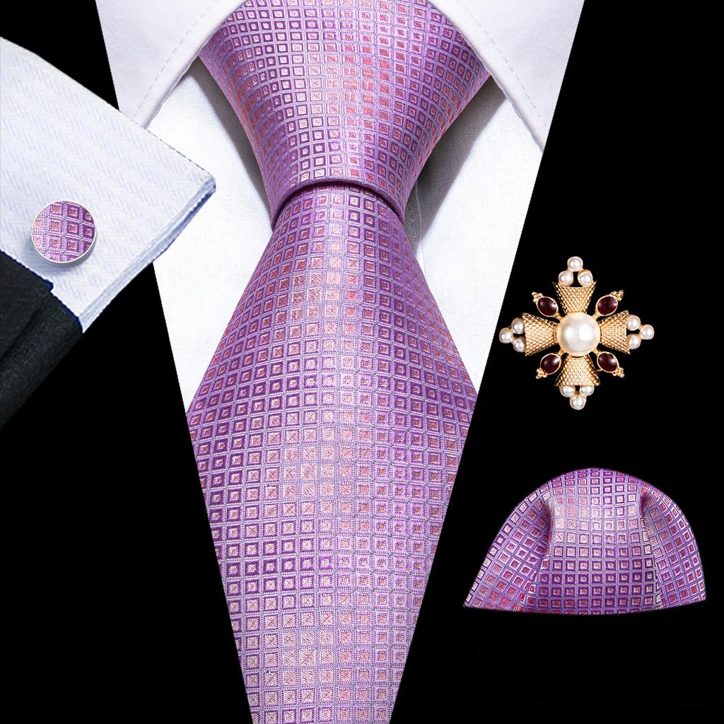 Barry.Wang Pearl sagė su kaklaraiščiu vyrams Paisley gėlių šilko kaklaraištis Hanky rankogalių sąsagų rinkinys