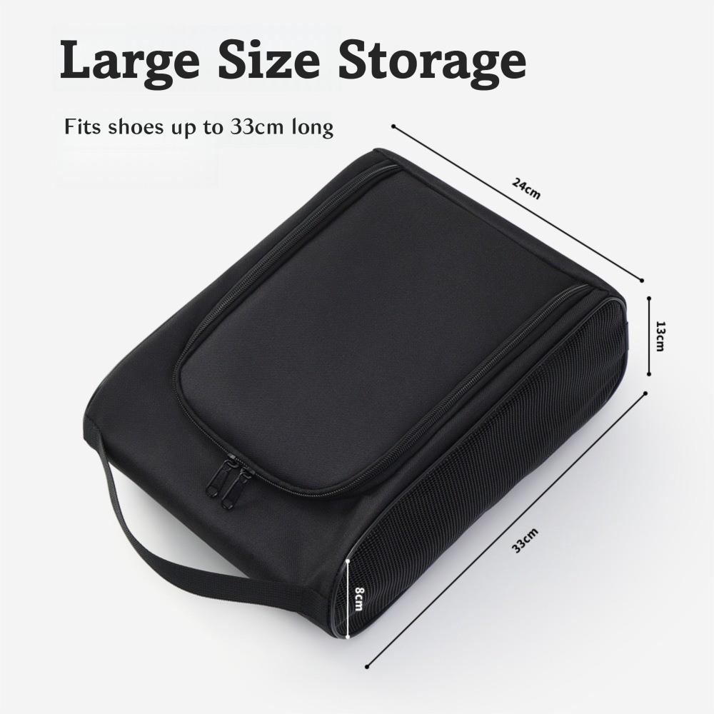 Portable Golf Shoe Bag Hand-Held Separate Compartment Dustproof Shoe Bag Lightweight Breathable Oxford Cloth Shoe Carrier