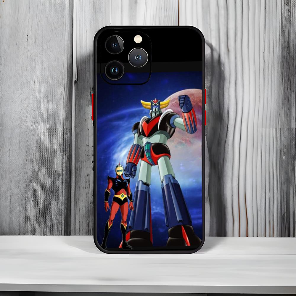 

Anime U-UFO R-Robot G-Goldorak Phone Case Black Matte Thin Phone Case For iPhone17 16 15 14 13 ProMax iphone12promax