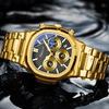 2025 Luxury Watch Men Business Fashion Waterproof Stainless Steel Chronograph Moon Phase Quartz Wristwatch Male Clock