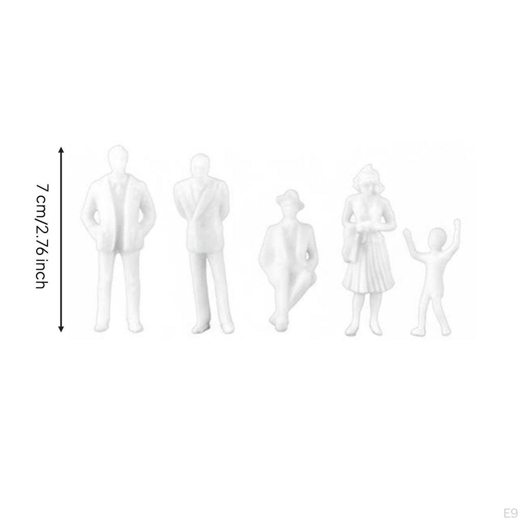 Architectural Model People DIY Crafting Sand Table Miniature Paintable Tiny Figurines for