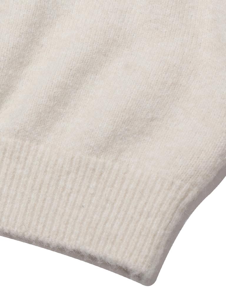 20TH HOLE Raglan Color Block Round Semi-Crop Knit Women [Ivory]