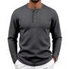 Men S Vintage Loose Fit Long Sleeve Henley T Shirt