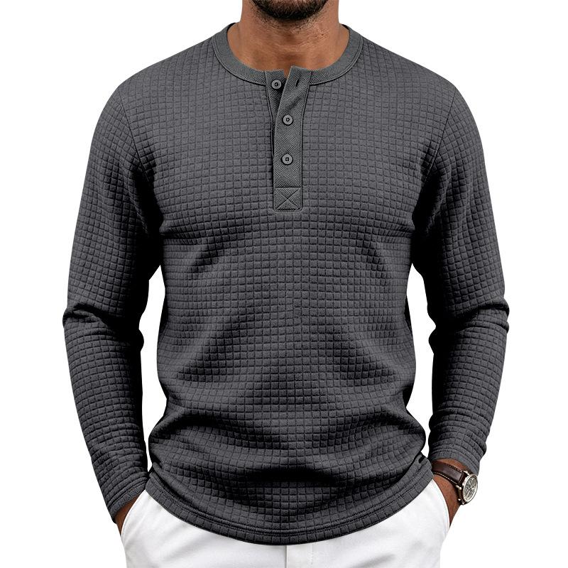 Men S Vintage Loose Fit Long Sleeve Henley T Shirt