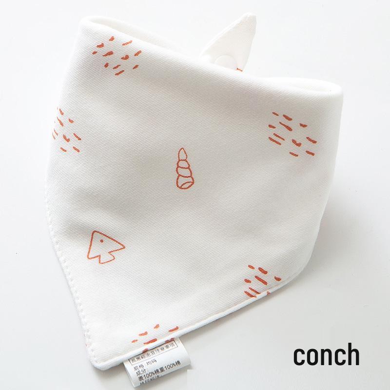 Pure Cotton Baby Drool Bib: Double-Layer Triangle Scarf with Snap Closure, Anti-Spit Up for Newborns