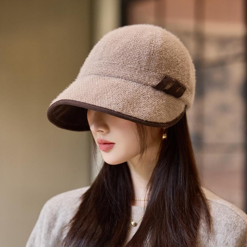 Retro Autumn and Winter Hat Women's Fashion Duck Tongue Bucket Hat Temperament Basin Hat