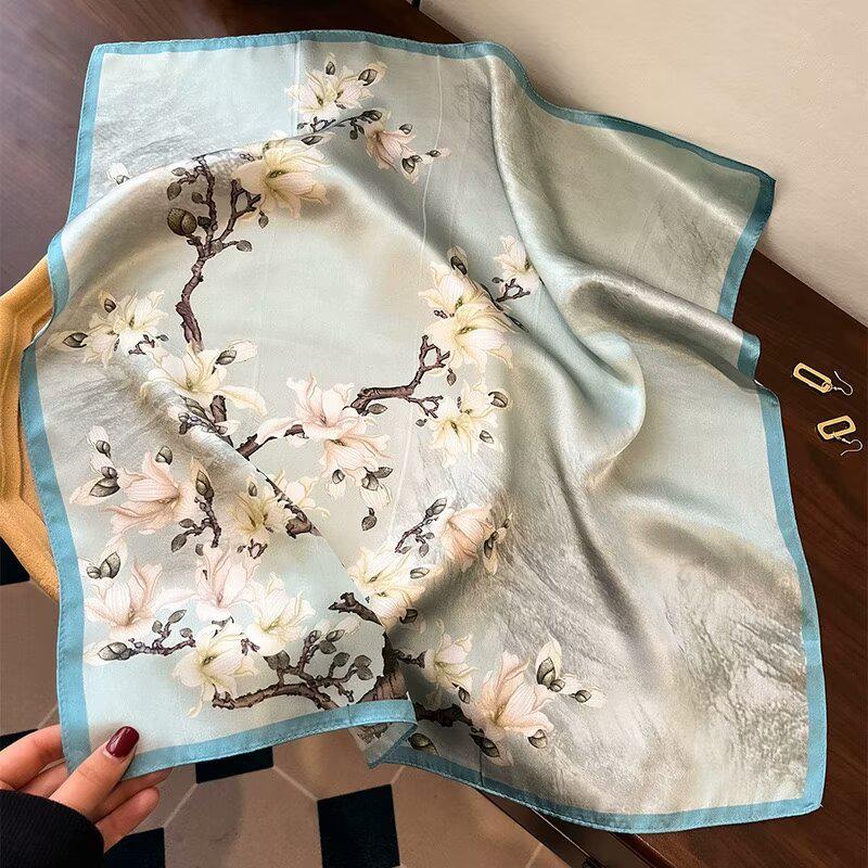 High-End Retro Korean-Style Silk Square Scarf: Versatile Fashion Accessory for Women