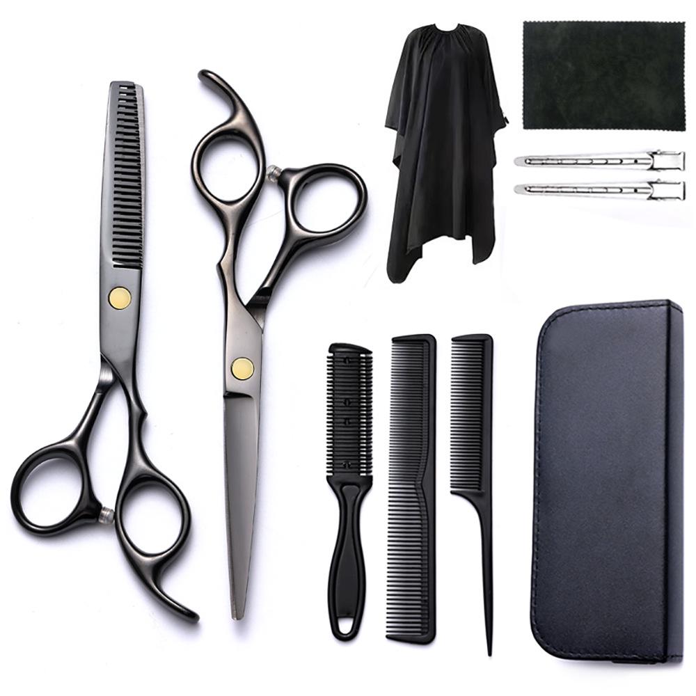 Hairdressing Scissors Set: Colored Straight-Tooth & Thinning Bangs Scissors for Professional Stylists