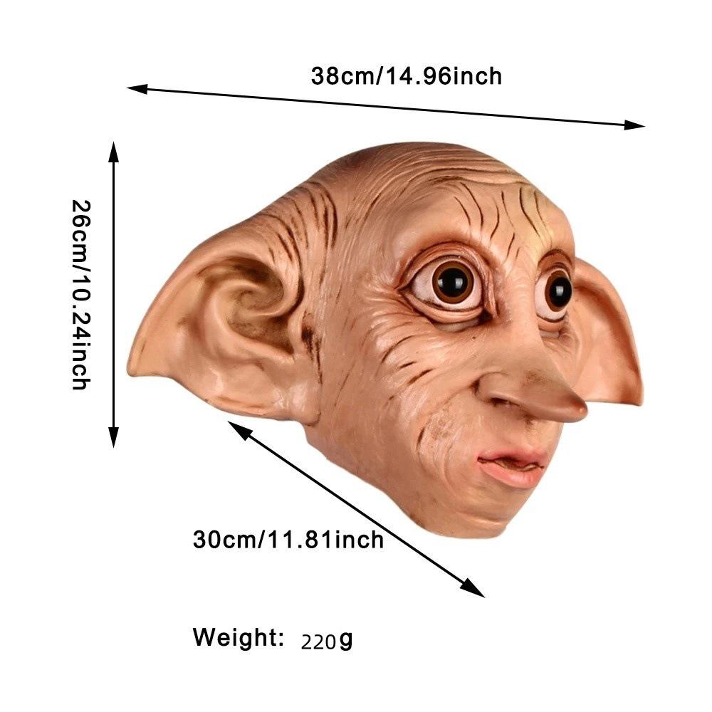 Elf Latex Full Head Mask Cute Funny Elf Headgear Halloween Cosplay Masquerade Party Stage Performance Fancy Dress Costume Prop