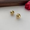 Blogger Fever Versatile Golden Ball Ball Ear Clips Simple Niche Design Advanced Temperament Light Luxury Stud Earrings