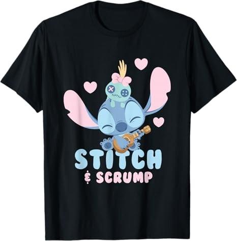 Lilo Stitch Stitch And Scrump Black TShirt S