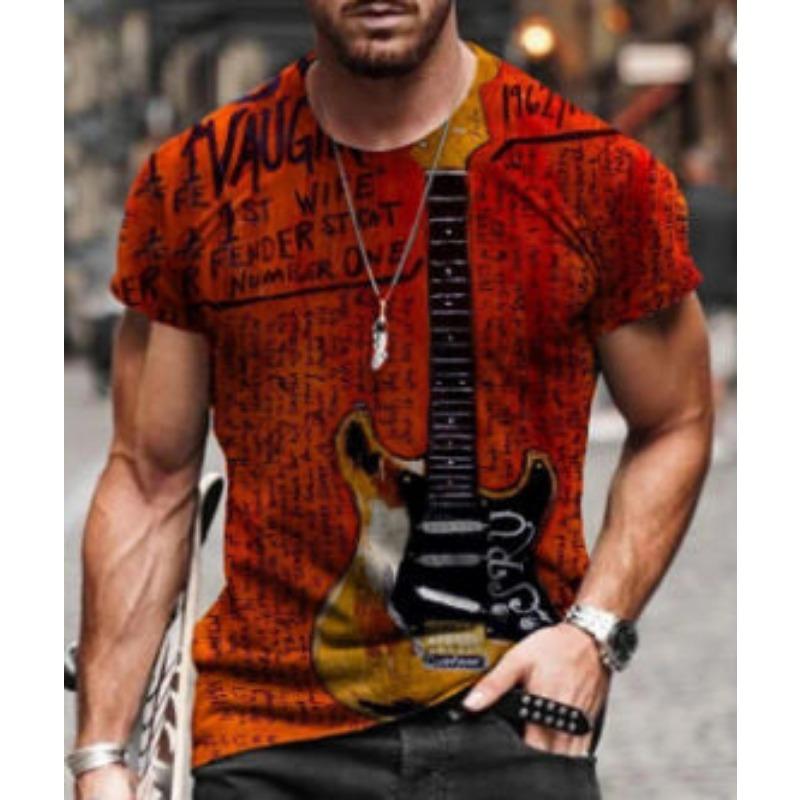 3D printed street fashion short sleeved T-shirt