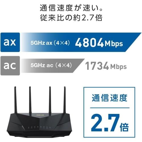 ASUS WiFi RT-AX5400 (A) Wireless Router Compatible with Latest Standard WiFi6 4804+574Mbps V6 Plus/OCN Virtual Connect. Equipped with Triple-core 1.5G