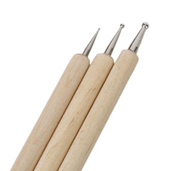 Puntos 3 Pcs Ball Styluses Tools Set for Embossing Pattern DIY Clay Sculpting Modeling