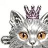 Rhinestone Crown Cat Ring Men Women Bow Kitten Alloy Open Ring