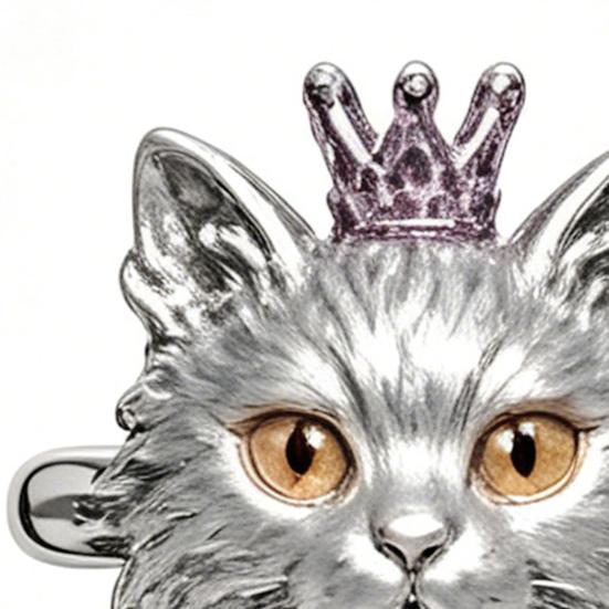 Rhinestone Crown Cat Ring Men Women Bow Kitten Alloy Open Ring
