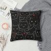 Colorful Cat Silhouettes Cartoon Black Cats  Square Pillowcase Cushion Cover Pillow Case Throw Pillow Cover for Home Bedroom Car