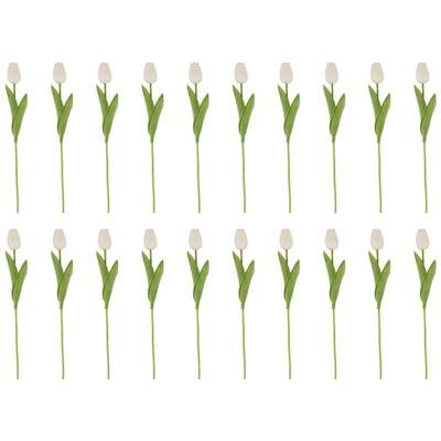 Good-20Pcs White 13.8Inch Artificial Tulips Flowers For Party Decoration,Wedding Home Decoration
