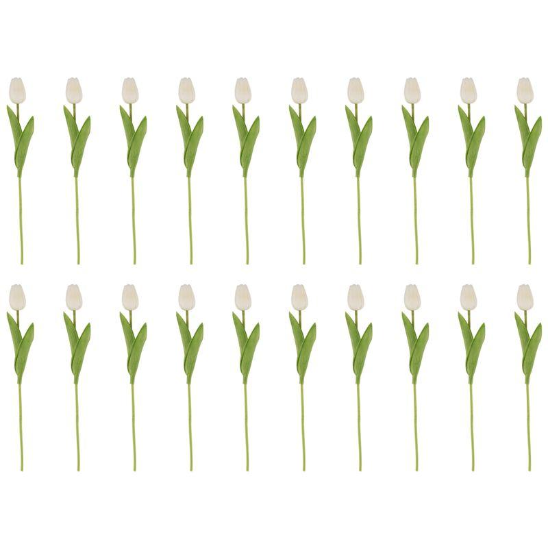 

Good-20Pcs White 13.8Inch Artificial Tulips Flowers For Party Decoration,Wedding Home Decoration