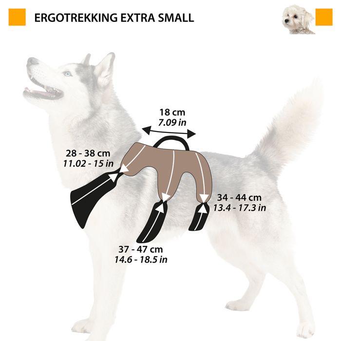 Harnais ergonomique - ferplast - ergotrekking - extra small - marron - confort optimal pour petits chiens