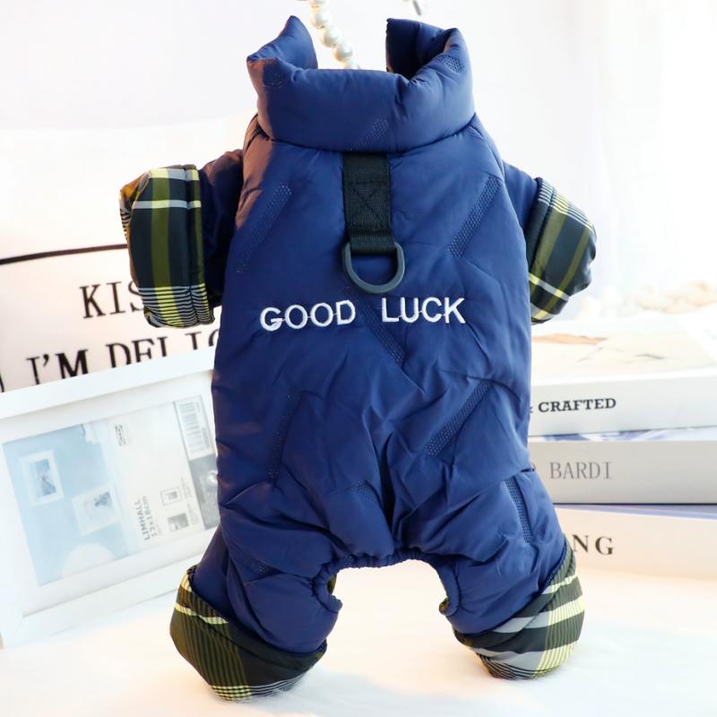 Dog Waterproof Jacket Solid Winter Puppy Clothes Cotton Four Legs Pet Warm Coat Cat Clothing Chihuahua Bichon Dachshund Jumpsuit