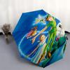 Disney Peter Pan, Tinkerbell Automatic Open/Close Umbrella - Cute Umbrella with Cute Design, Portable 3-Fold Compact Umbrella for Men & Wome