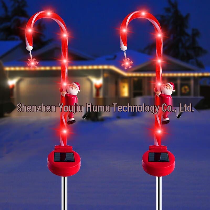 Solar Christmas Cane Pathway Lights