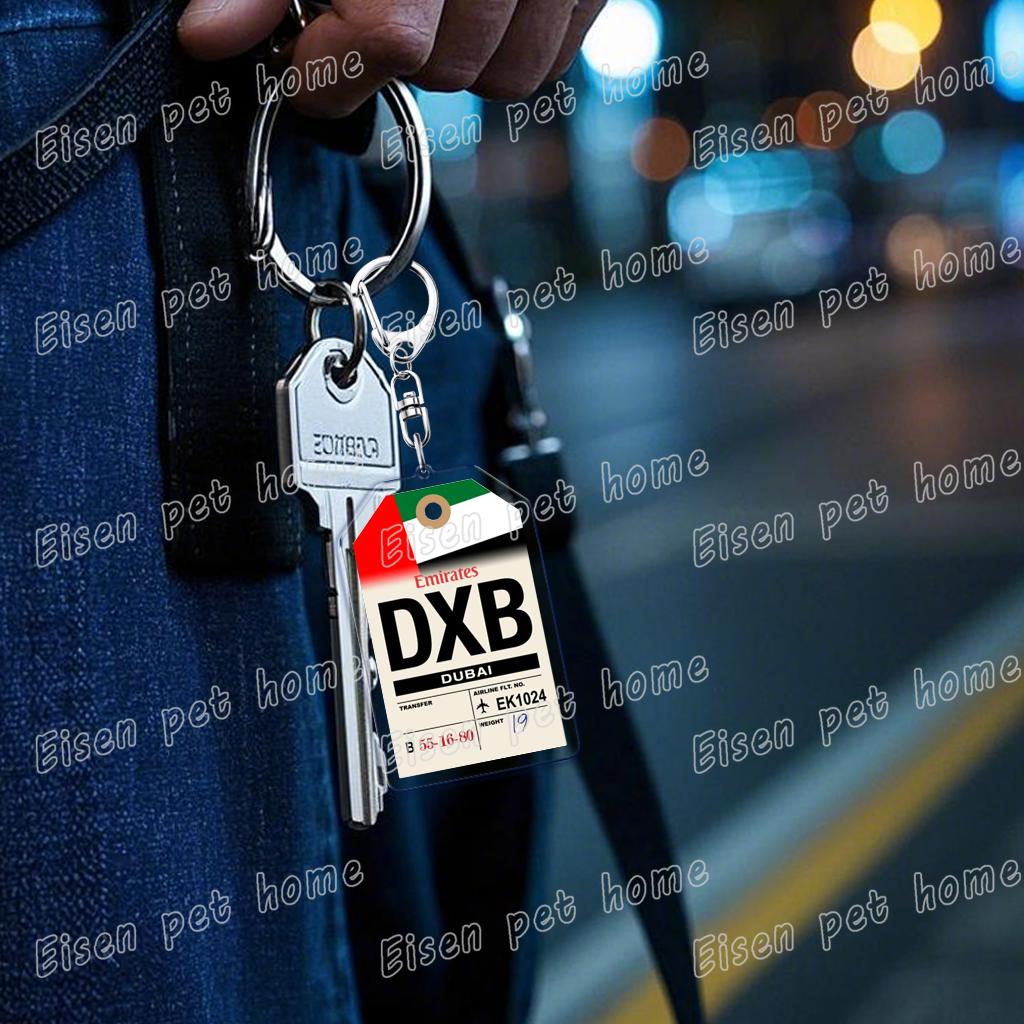 Plane Ticket Koffer Keyrings for Accessories Bag Key Chain Ring Jewelry Fans Gifts Travel Country Label Keychain Llaveros