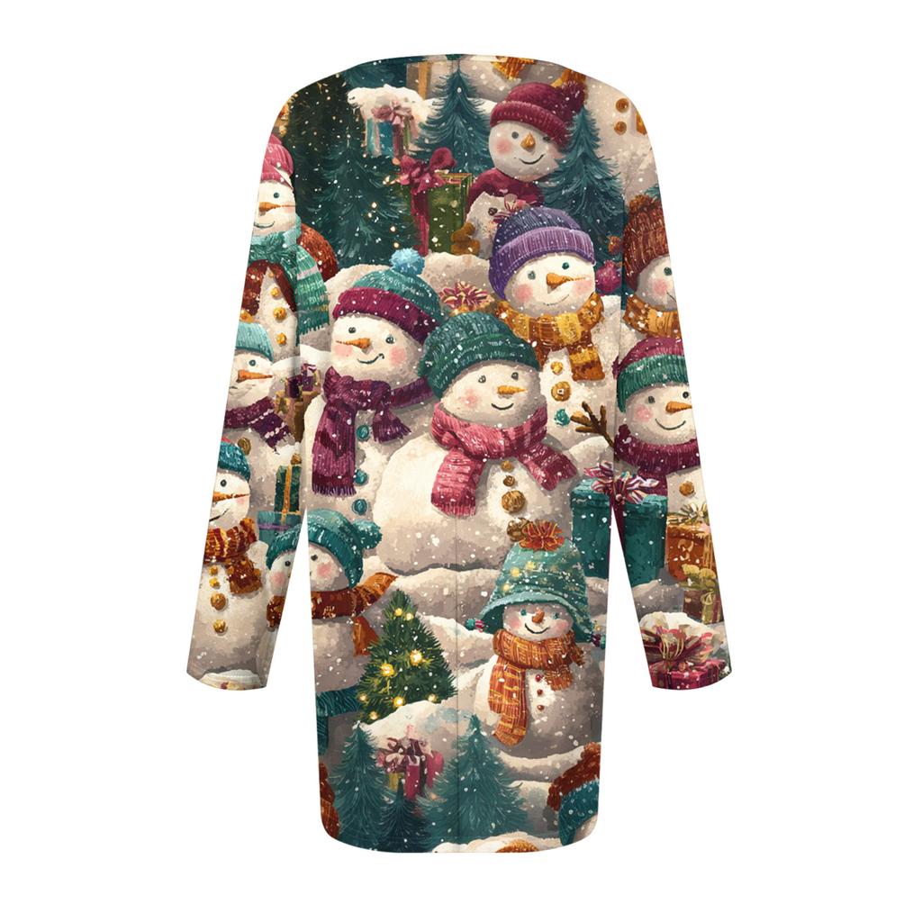 Damen Modisches Lässiges Langärmliges Übergröße Print Top Übergröße Floral Print Top